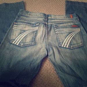 7 for all mankind faded wideleg jeans size 31